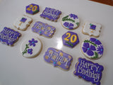 BIRTHDAY COOKIES  royal icing DECORATED -COOKIES 1 dozen