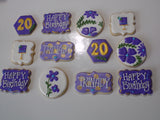 BIRTHDAY COOKIES  royal icing DECORATED -COOKIES 1 dozen