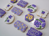 BIRTHDAY COOKIES  royal icing DECORATED -COOKIES 1 dozen