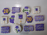 BIRTHDAY COOKIES  royal icing DECORATED -COOKIES 1 dozen