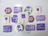 BIRTHDAY COOKIES  royal icing DECORATED -COOKIES 1 dozen