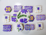 BIRTHDAY COOKIES  royal icing DECORATED -COOKIES 1 dozen
