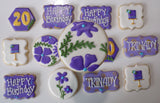 BIRTHDAY COOKIES  royal icing DECORATED -COOKIES 1 dozen