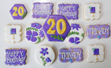 BIRTHDAY COOKIES  royal icing DECORATED -COOKIES 1 dozen