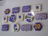 BIRTHDAY COOKIES  royal icing DECORATED -COOKIES 1 dozen