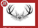 COOKIE CUTTER STL file, Antlers with florals STL Cookie cutter file, instant download