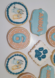 COOKIES, blue dog cookies, 1 dozen custom cookies , COOKIES  royal icing DECORATED COOKIES