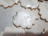 Engagement Bridal and wedding Plaque COOKIES  royal icing DECORATED -COOKIES 1 dozen cookies