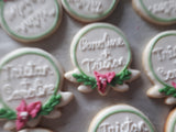 Engagement Bridal/ wedding floral wreath COOKIES  royal icing DECORATED -custom COOKIES