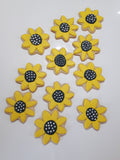 SUNFLOWER COOKIES  vibrant bold colours royal icing DECORATED -COOKIES