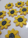 SUNFLOWER COOKIES  vibrant bold colours royal icing DECORATED -COOKIES