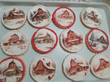 Cookies, Winter Barn cookies  themed edible Image COOKIES (any image/ logo) royal icing DECORATED -COOKIES, 1 dozen cookies, Barn cookies, Snowy Church cookies, yesteryear cookies