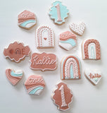 COOKIES, Boho Rainbow custom cookies , Bohemian COOKIES  royal icing DECORATED COOKIES