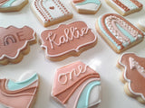 COOKIES, Boho Rainbow custom cookies , Bohemian COOKIES  royal icing DECORATED COOKIES