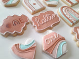 COOKIES, Boho Rainbow custom cookies , Bohemian COOKIES  royal icing DECORATED COOKIES