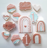 COOKIES, Boho Rainbow custom cookies , Bohemian COOKIES  royal icing DECORATED COOKIES