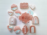 COOKIES, Boho Rainbow custom cookies , Bohemian COOKIES  royal icing DECORATED COOKIES
