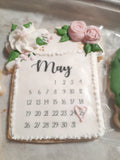Custom bachelorette themed wedding sugar cookies, bridal cookies, decorated sugar cookies, green pink and white decorated cookies with gold details