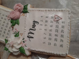 Custom bachelorette themed wedding sugar cookies, bridal cookies, decorated sugar cookies, green pink and white decorated cookies with gold details