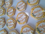 Custom Bee themed engagement 1 dozen COOKIES royal icing DECORATED Engagement bridal wedding COOKIES