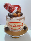 BIRTHDAY CAKE, Coffee shop cake, coffee lovers cake, 10 inch round, 4 layers, or 8" round