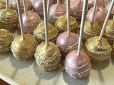 Pink and Gold Shimmery CAKE POPS (1 Dozen) cakepops, wedding, birthday