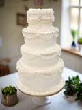 4 tier vintage cake, retro cake Lambeth style  WEDDING CAKE  round cakes, delivery is extra