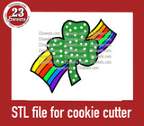COOKIE CUTTER STL file, Shamrock Rainbow STL Cookie cutter file, instant download 3d printer file