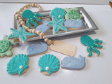 COOKIES  OCEAN  CREATURE themed, royal icing DECORATED -COOKIES