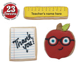 Teacher Appreciation Cookie set, gift boxed, customized COOKIES decorated royal iced COOKIES 3 cookies