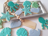 COOKIES  OCEAN  CREATURE themed, royal icing DECORATED -COOKIES