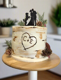 Corey Ann WEDDING CAKE, birch style, log cake, birch log cake, stump cake, 8 inch round