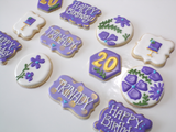 BIRTHDAY COOKIES  royal icing DECORATED -COOKIES 1 dozen