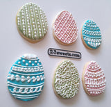 Cookies, EASTER EGG Themed cookies, 1 dozen, royal icing DECORATED -COOKIE