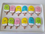 COOKIES, POPSICLE themed cookies, 1 dozen custom cookies , COOKIES  royal icing DECORATED COOKIES
