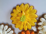 COOKIES, Gerbera flowers cookies, 1 dozen custom cookies , COOKIES  royal icing DECORATED COOKIES
