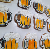 Cookies, BEER MUG COOKIES,  BIRTHDAY COOKIES  royal icing DECORATED -COOKIES 1 dozen, dirty thirty cookies