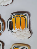 Cookies, BEER MUG COOKIES,  BIRTHDAY COOKIES  royal icing DECORATED -COOKIES 1 dozen, dirty thirty cookies