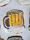 Cookies, BEER MUG COOKIES,  BIRTHDAY COOKIES  royal icing DECORATED -COOKIES 1 dozen, dirty thirty cookies