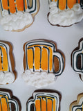 Cookies, BEER MUG COOKIES,  BIRTHDAY COOKIES  royal icing DECORATED -COOKIES 1 dozen, dirty thirty cookies