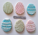 Cookies, EASTER EGG Themed cookies, 1 dozen, royal icing DECORATED -COOKIE