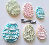 Cookies, EASTER EGG Themed cookies, 1 dozen, royal icing DECORATED -COOKIE