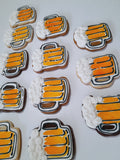 Cookies, BEER MUG COOKIES,  BIRTHDAY COOKIES  royal icing DECORATED -COOKIES 1 dozen, dirty thirty cookies