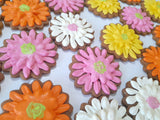 COOKIES, Gerbera flowers cookies, 1 dozen custom cookies , COOKIES  royal icing DECORATED COOKIES