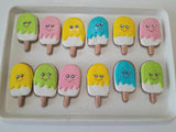 COOKIES, POPSICLE themed cookies, 1 dozen custom cookies , COOKIES  royal icing DECORATED COOKIES