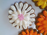 COOKIES, Gerbera flowers cookies, 1 dozen custom cookies , COOKIES  royal icing DECORATED COOKIES