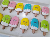COOKIES, POPSICLE themed cookies, 1 dozen custom cookies , COOKIES  royal icing DECORATED COOKIES
