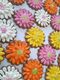 COOKIES, Gerbera flowers cookies, 1 dozen custom cookies , COOKIES  royal icing DECORATED COOKIES