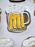 Cookies, BEER MUG COOKIES,  BIRTHDAY COOKIES  royal icing DECORATED -COOKIES 1 dozen, dirty thirty cookies