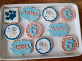 Dog cookies, birthday cookies, 23sweets.com custom cookie set